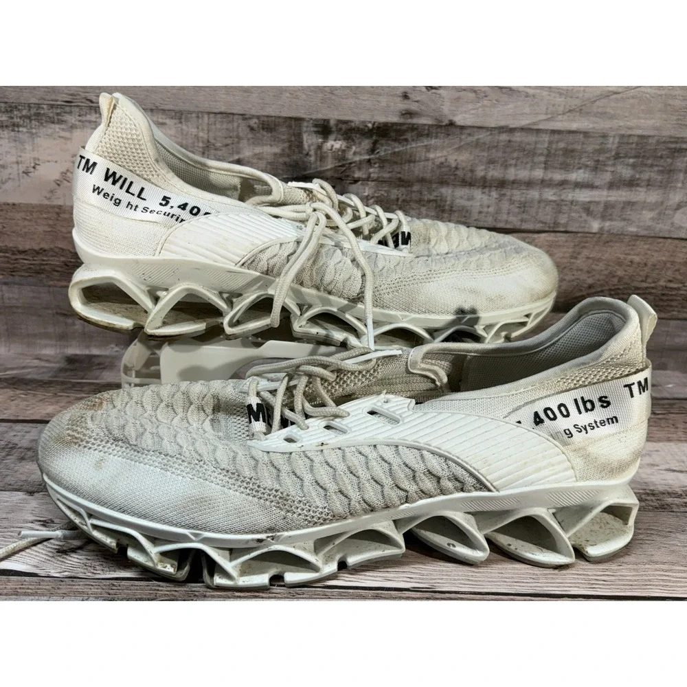 Mens White Breathable Blade Weight Lifting Shoes Size 46 US Size 12